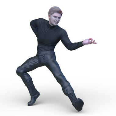 Poz veren bir adamın 3B görüntüsü