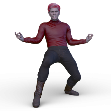 Poz veren bir adamın 3B görüntüsü