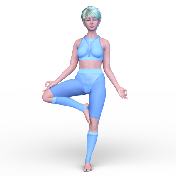 Poz veren bir kadının 3B görüntüsü