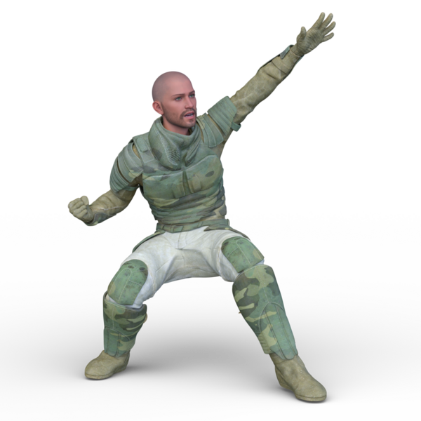 Bir savaşçının 3DCG görüntüleri