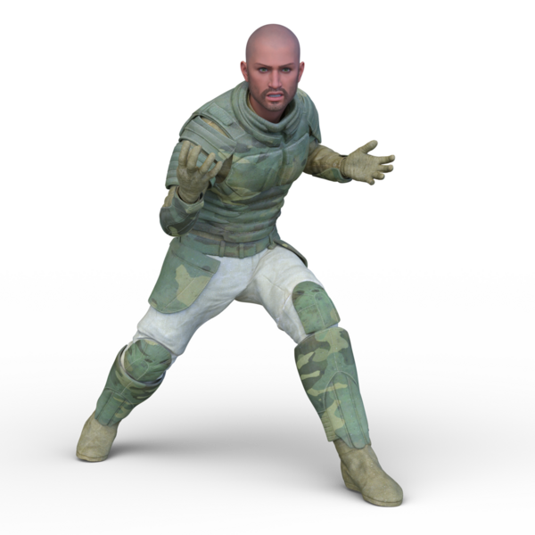 Bir savaşçının 3DCG görüntüleri
