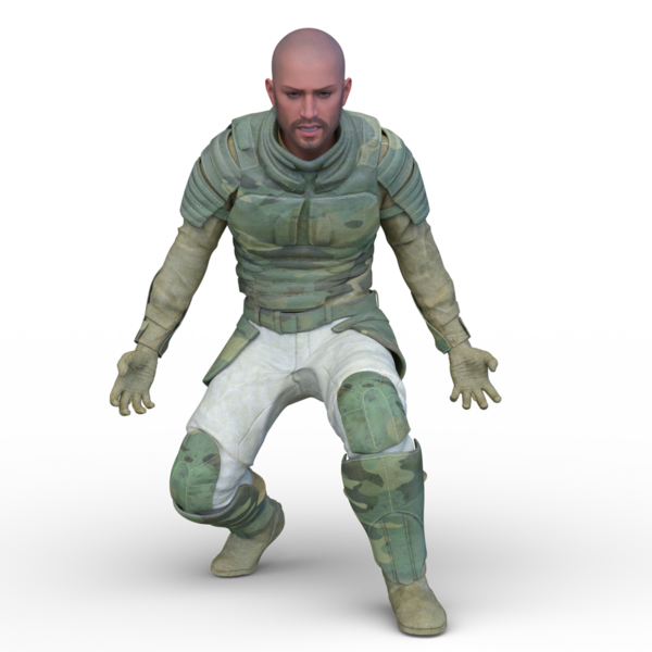Bir savaşçının 3DCG görüntüleri