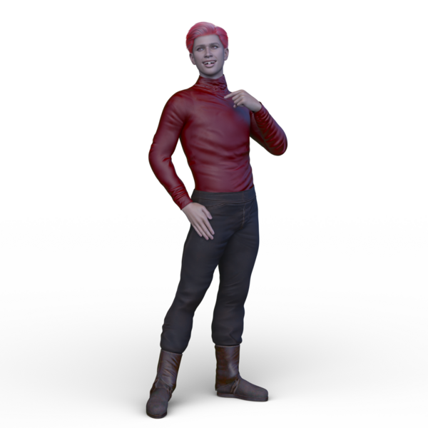 Poz veren bir adamın 3B görüntüsü