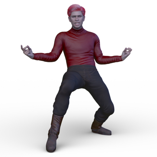 Poz veren bir adamın 3B görüntüsü