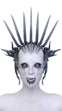 Dişi bir uzaylının 3 boyutlu görüntüsü