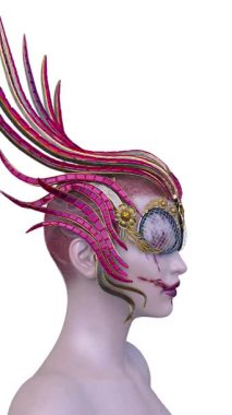 Dişi bir uzaylının 3 boyutlu görüntüsü