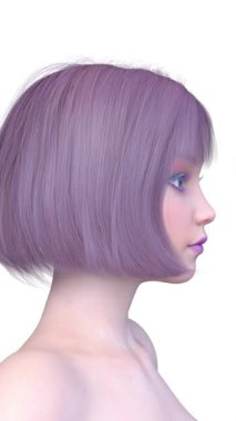 Bir kadının yüzünün 3 boyutlu görüntüsü.