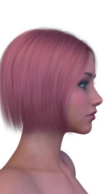 Bir kadının yüzünün 3 boyutlu görüntüsü.