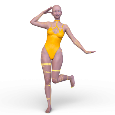 Dişi bir sayborgun 3D canlandırması
