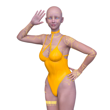 Dişi bir sayborgun 3D canlandırması