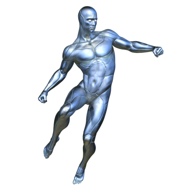 erkek bir cyborg 3D render