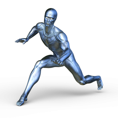 erkek bir cyborg 3D render