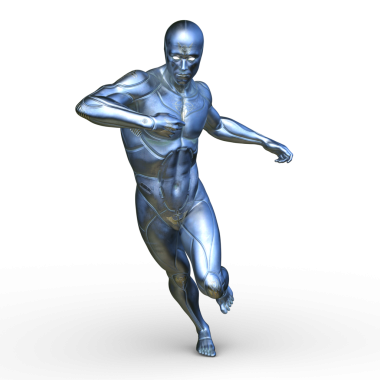 erkek bir cyborg 3D render