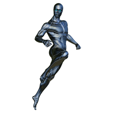 erkek bir cyborg 3D render