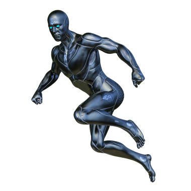 erkek bir cyborg 3D render