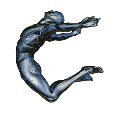 erkek bir cyborg 3D render