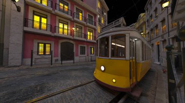 Tramvayın geçtiği şehrin 3 boyutlu görüntüsü