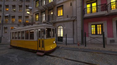 Tramvayın geçtiği şehrin 3 boyutlu görüntüsü