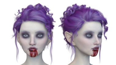 Dişi bir vampirin 3 boyutlu görüntüsü.