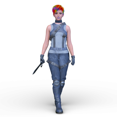 3 boyutlu kadın eskrimci.