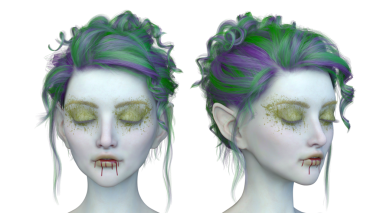 Dişi bir vampirin 3 boyutlu görüntüsü.