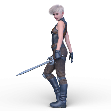 3 boyutlu kadın eskrimci.