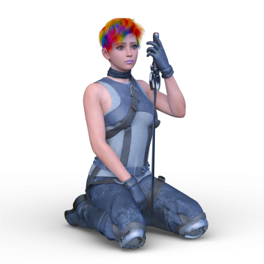 3 boyutlu kadın eskrimci.