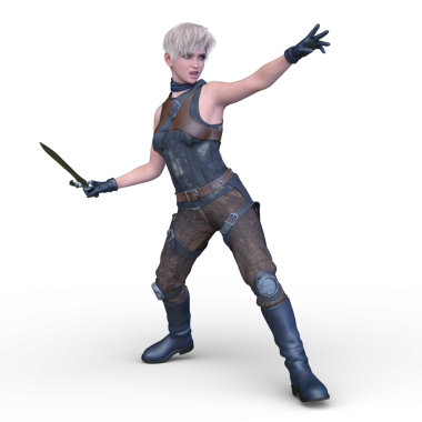 3 boyutlu kadın eskrimci.