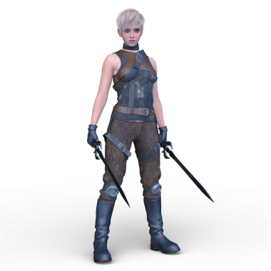 3 boyutlu kadın eskrimci.