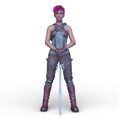 3 boyutlu kadın eskrimci.