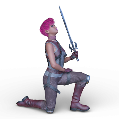 3 boyutlu kadın eskrimci.