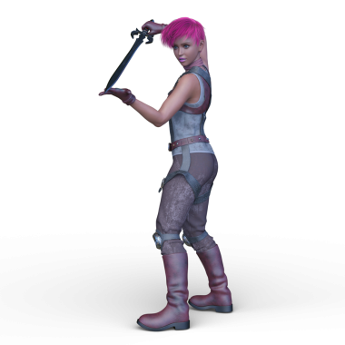 3 boyutlu kadın eskrimci.