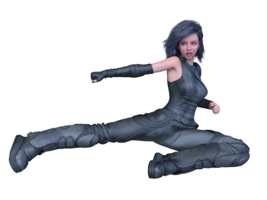 bir kadın savaşçı 3D render