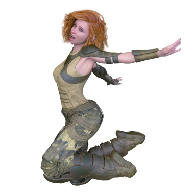 bir kadın savaşçı 3D render