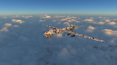 3D rendering of a fighter aircraft