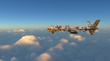 3D rendering of a fighter aircraft