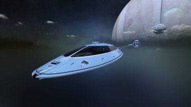 Bir uzay gemisinin 3d görüntülemesi