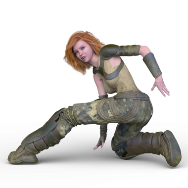 bir kadın savaşçı 3D render