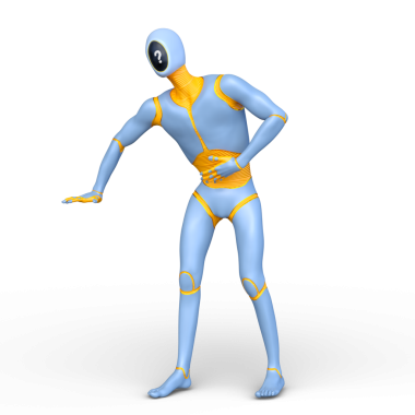 erkek bir cyborg 3D render