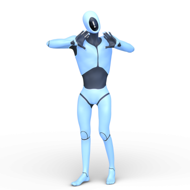 erkek bir cyborg 3D render