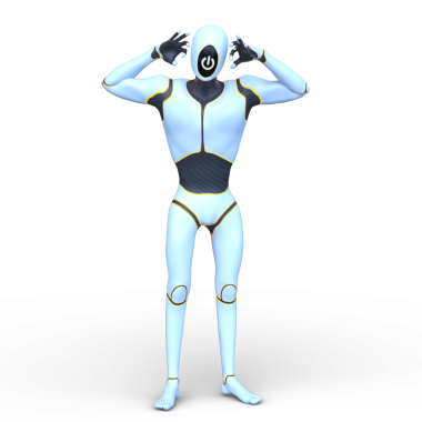 erkek bir cyborg 3D render