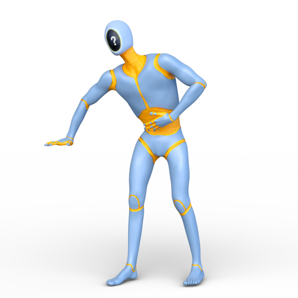 erkek bir cyborg 3D render