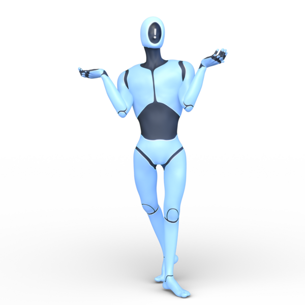 erkek bir cyborg 3D render