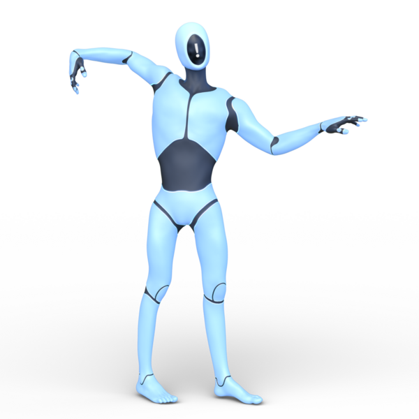 erkek bir cyborg 3D render