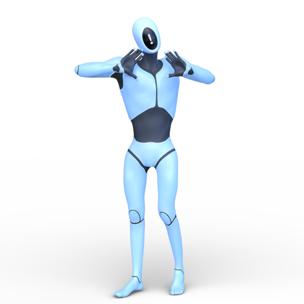 erkek bir cyborg 3D render