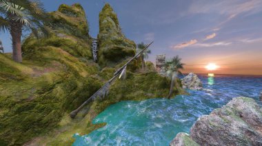 Adanın ucundaki gözetleme kulesinin 3D görüntüsü