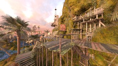 Adanın ucundaki gözetleme kulesinin 3D görüntüsü