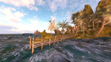 Adanın ucundaki gözetleme kulesinin 3D görüntüsü