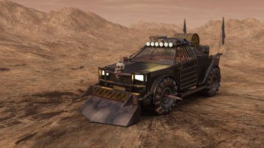 Canavar bir arabanın 3 boyutlu canlandırması