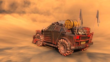 Canavar bir arabanın 3 boyutlu canlandırması